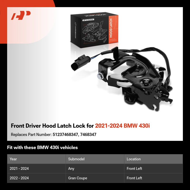 Front Driver Hood Latch Lock for 2021-2024 BMW 430i