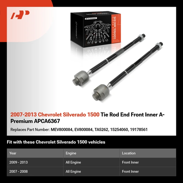 2007-2013 Chevrolet Silverado 1500 Tie Rod End Front Inner A-Premium APCA6367