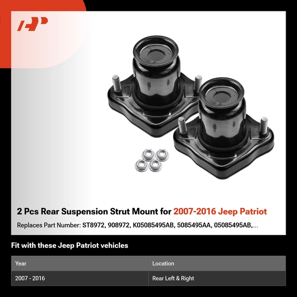 2 Pcs Rear Suspension Strut Mount for 2007-2016 Jeep Patriot