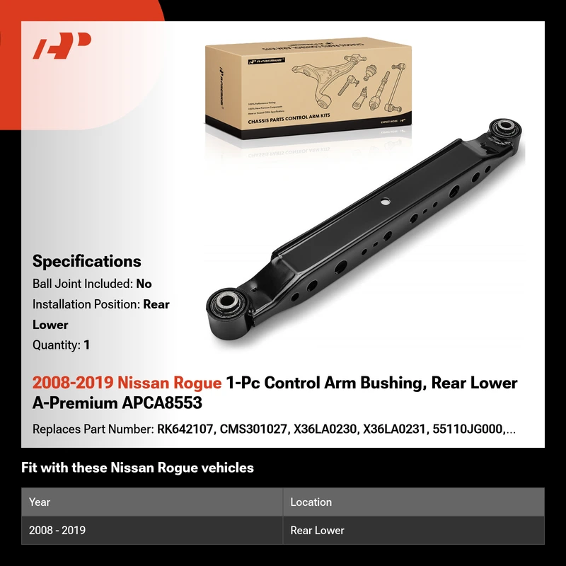 2008-2019 Nissan Rogue 1-Pc Control Arm Bushing, Rear Lower A-Premium APCA8553