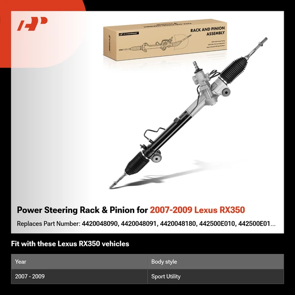 Power Steering Rack & Pinion for 2007-2009 Lexus RX350