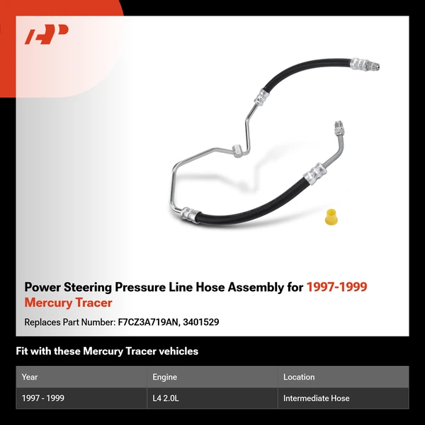 Power Steering Pressure Line Hose Assembly for 1997-1999 Mercury Tracer