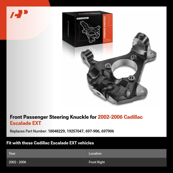 Front Passenger Steering Knuckle for 2002-2006 Cadillac Escalade EXT