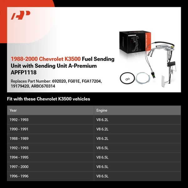 1988-2000 Chevrolet K3500 Fuel Sending Unit with Sending Unit A-Premium APFP1118