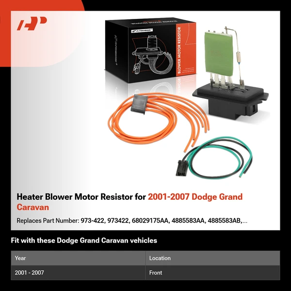 Heater Blower Motor Resistor for 2001-2007 Dodge Grand Caravan