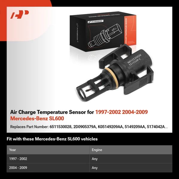 Air Charge Temperature Sensor for 1997-2002 2004-2009 Mercedes-Benz SL600