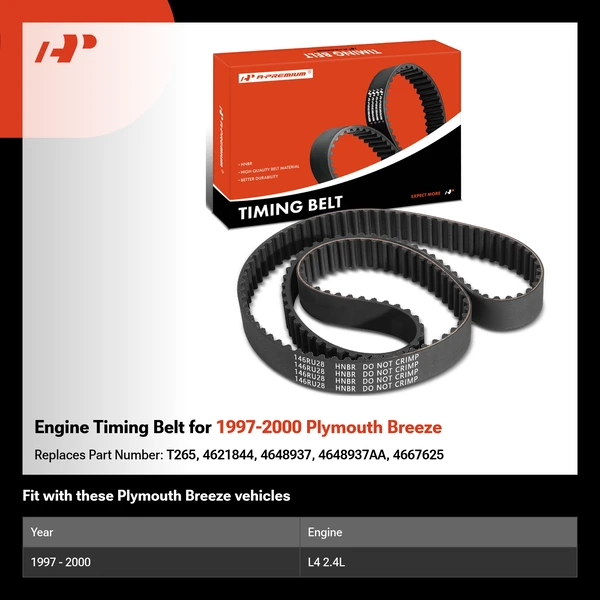 Engine Timing Belt for 1997-2000 Plymouth Breeze
