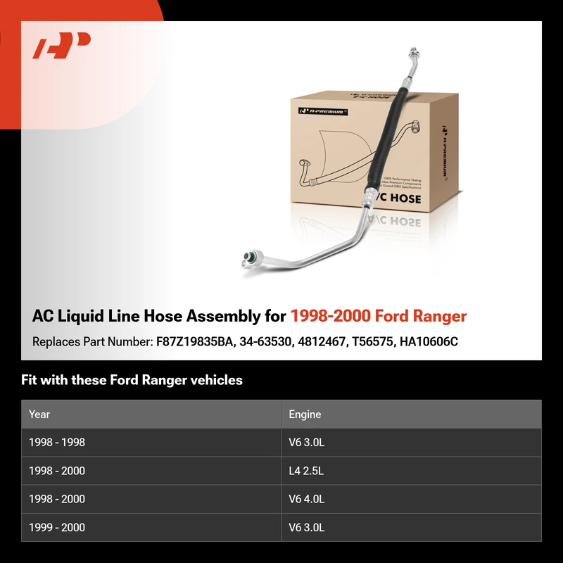 AC Liquid Line Hose Assembly for 1998-2000 Ford Ranger