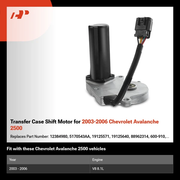 Transfer Case Shift Motor for 2003-2006 Chevrolet Avalanche 2500