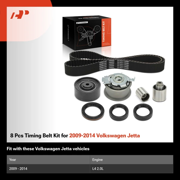 8 Pcs Timing Belt Kit for 2009-2014 Volkswagen Jetta