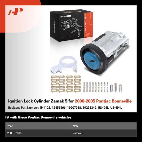 Ignition Lock Cylinder Zamak 5 for 2000-2005 Pontiac Bonneville