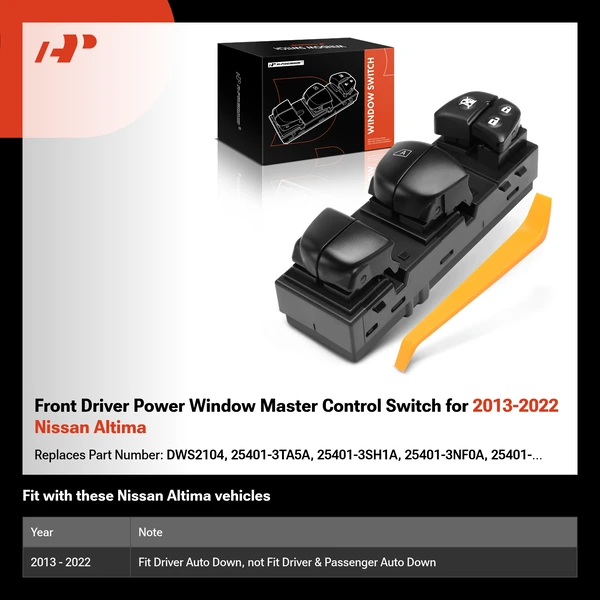 Front Driver Power Window Master Control Switch for 2013-2022 Nissan Altima