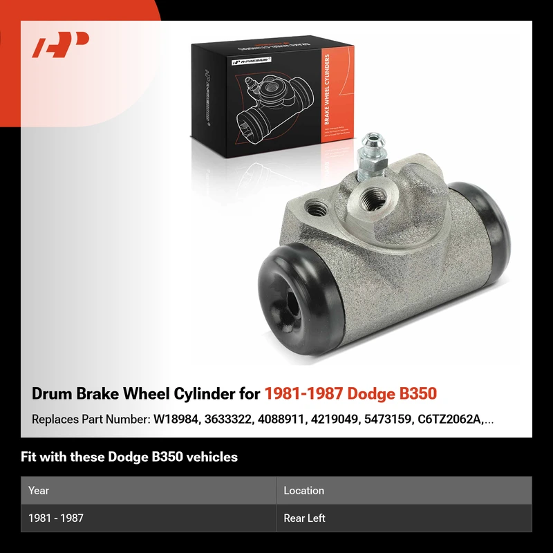 Drum Brake Wheel Cylinder for 1981-1987 Dodge B350