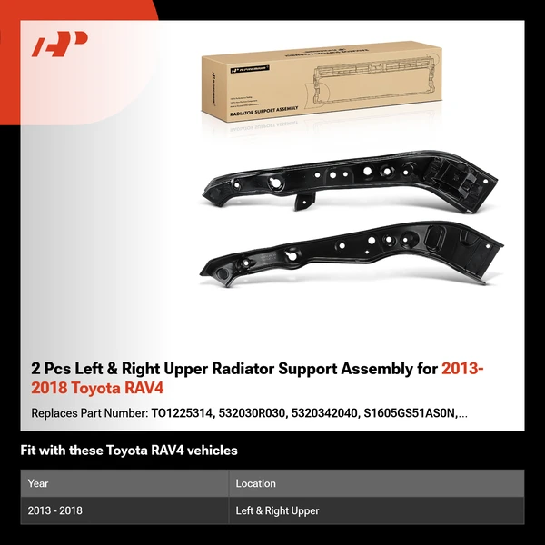 2 Pcs Left & Right Upper Radiator Support Assembly for 2013-2018 Toyota RAV4