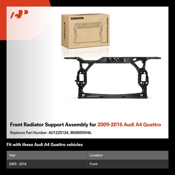 Front Radiator Support Assembly for 2009-2016 Audi A4 Quattro