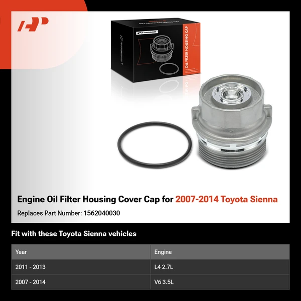 Engine Oil Filter Housing Cover Cap for 2007-2014 Toyota Sienna