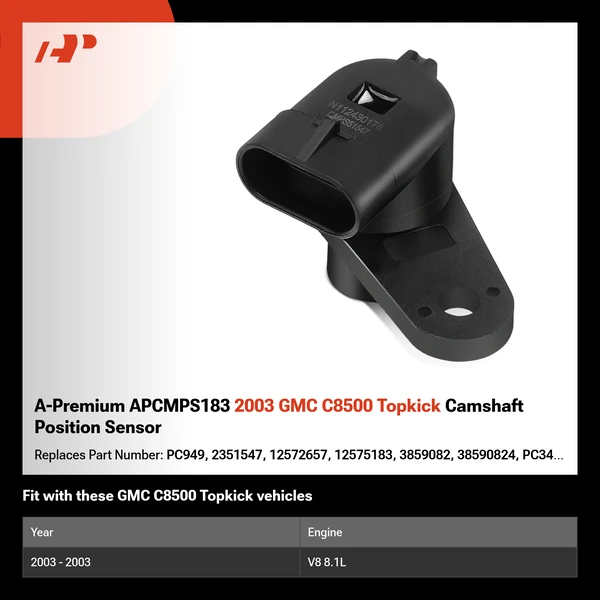 A-Premium APCMPS183 2003 GMC C8500 Topkick Camshaft Position Sensor