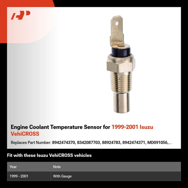 Engine Coolant Temperature Sensor for 1999-2001 Isuzu VehiCROSS