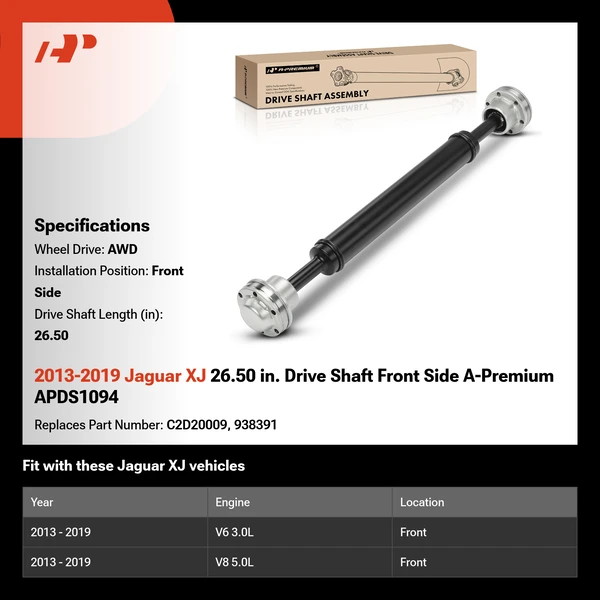 2013-2019 Jaguar XJ 26.50 in. Drive Shaft Front Side A-Premium APDS1094