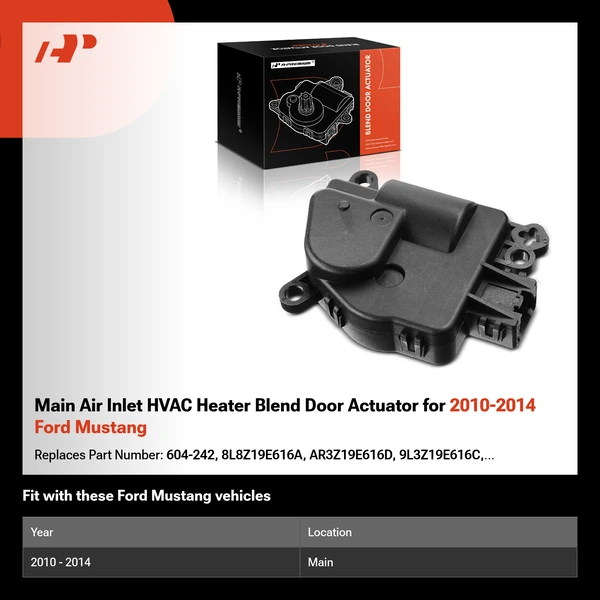 Main Air Inlet HVAC Heater Blend Door Actuator for 2010-2014 Ford Mustang