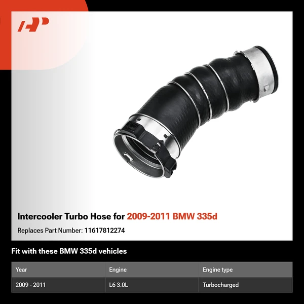 Intercooler Turbo Hose for 2009-2011 BMW 335d