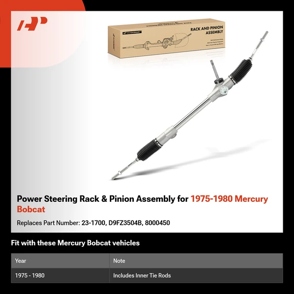 Power Steering Rack & Pinion Assembly for 1975-1980 Mercury Bobcat