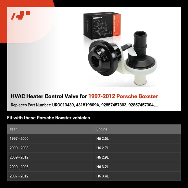 HVAC Heater Control Valve for 1997-2012 Porsche Boxster