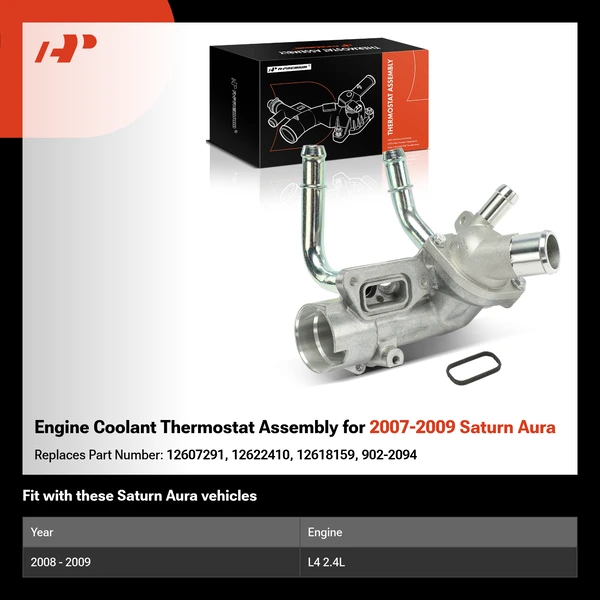 Engine Coolant Thermostat Assembly for 2007-2009 Saturn Aura