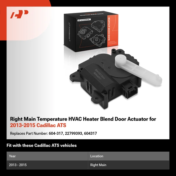 Right Main Temperature HVAC Heater Blend Door Actuator for 2013-2015 Cadillac ATS