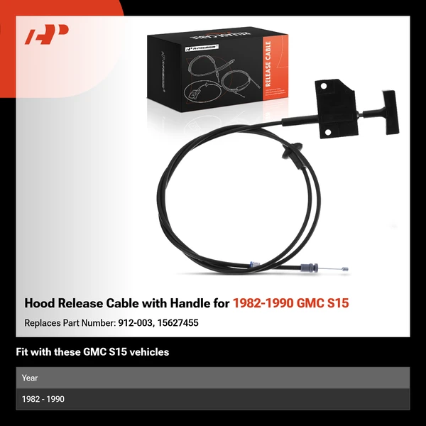Hood Release Cable with Handle for 1982-1990 GMC S15