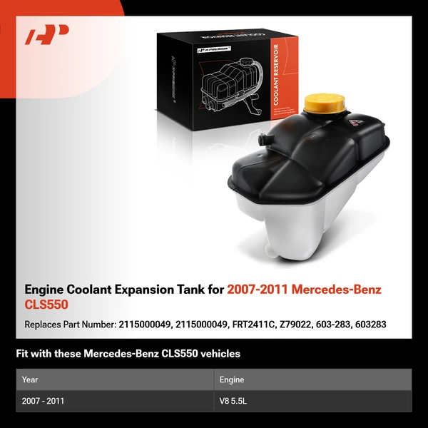Engine Coolant Expansion Tank for 2007-2011 Mercedes-Benz CLS550