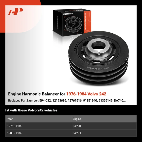 Engine Harmonic Balancer for 1976-1984 Volvo 242