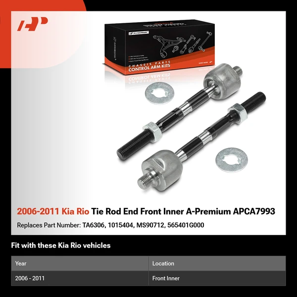 2006-2011 Kia Rio Tie Rod End Front Inner A-Premium APCA7993