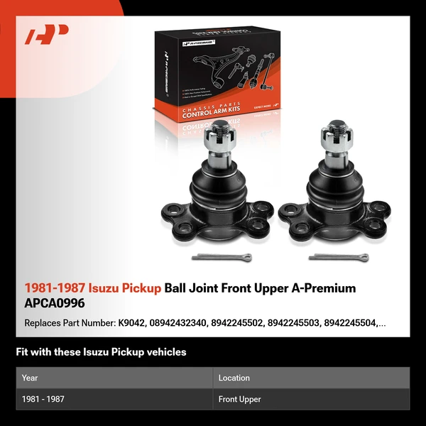 1981-1987 Isuzu Pickup Ball Joint Front Upper A-Premium APCA0996