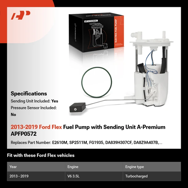2013-2019 Ford Flex Fuel Pump with Sending Unit A-Premium APFP0572