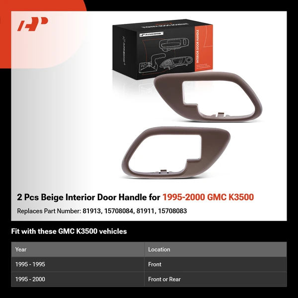 2 Pcs Beige Interior Door Handle for 1995-2000 GMC K3500