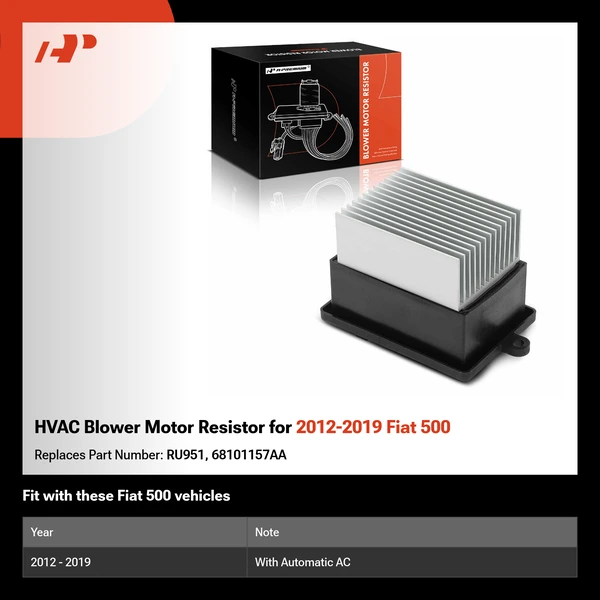 HVAC Blower Motor Resistor for 2012-2019 Fiat 500