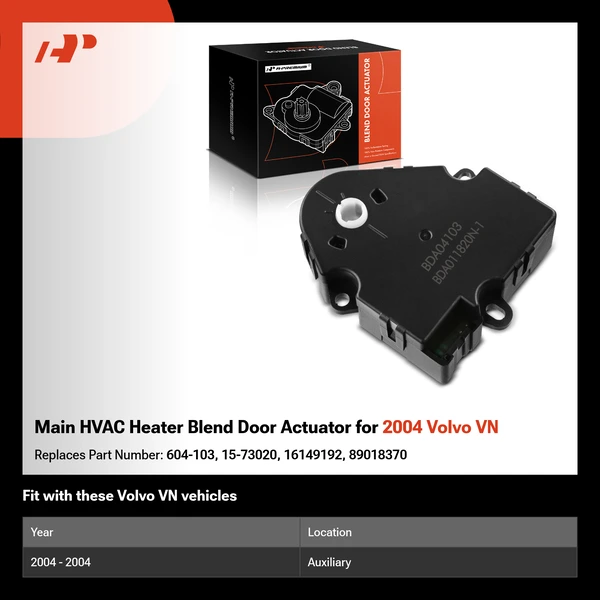 Main HVAC Heater Blend Door Actuator for 2004 Volvo VN