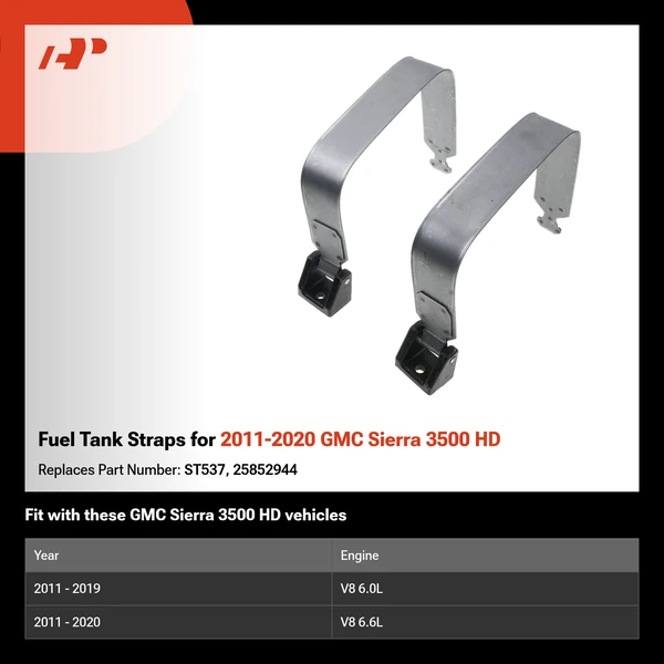 Fuel Tank Straps for 2011-2020 GMC Sierra 3500 HD