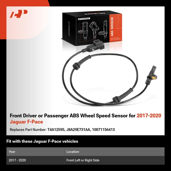 Front Driver or Passenger ABS Wheel Speed Sensor for 2017-2020 Jaguar F-Pace