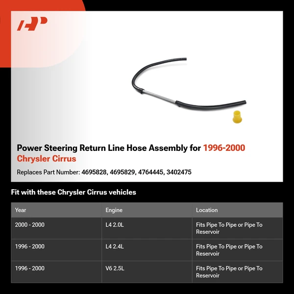 Power Steering Return Line Hose Assembly for 1996-2000 Chrysler Cirrus