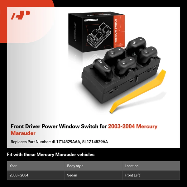 Front Driver Power Window Switch for 2003-2004 Mercury Marauder