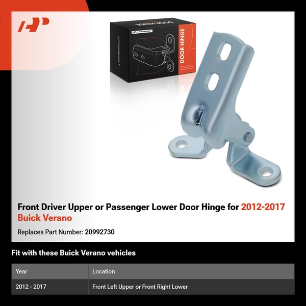 Front Driver Upper or Passenger Lower Door Hinge for 2012-2017 Buick Verano