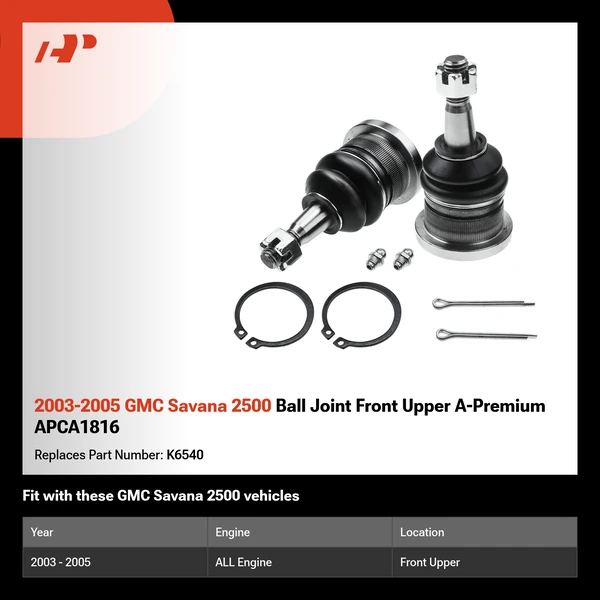 2003-2005 GMC Savana 2500 Ball Joint Front Upper A-Premium APCA1816