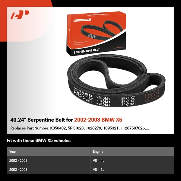 40.24'' Serpentine Belt for 2002-2003 BMW X5