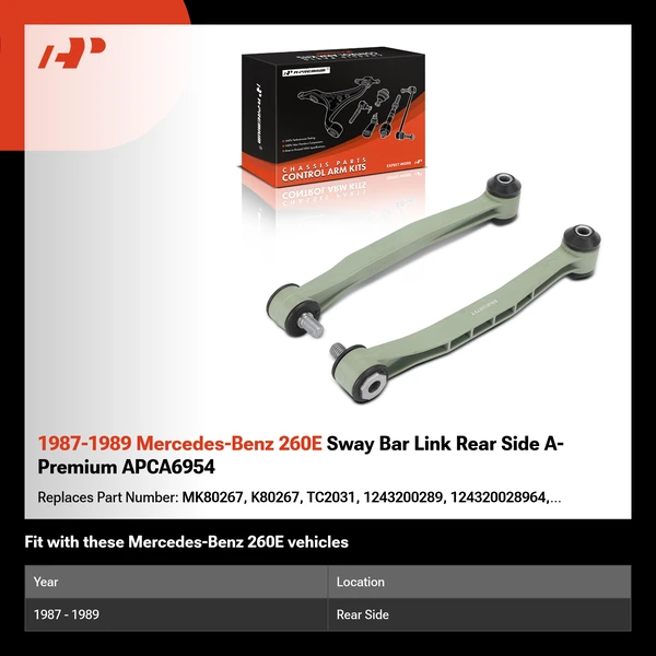 1987-1989 Mercedes-Benz 260E Sway Bar Link Rear Side A-Premium APCA6954