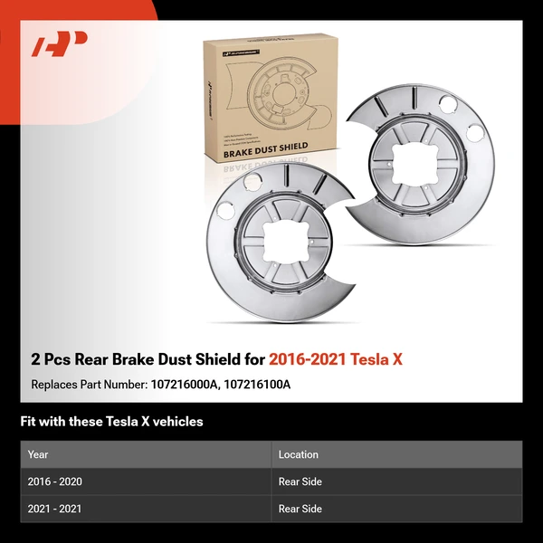 2 Pcs Rear Brake Dust Shield for 2016-2021 Tesla X