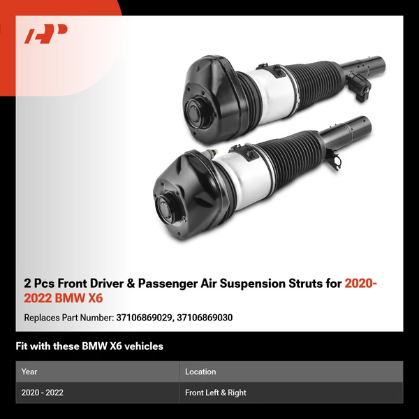 2 Pcs Front Driver & Passenger Air Suspension Struts for 2020-2022 BMW X6