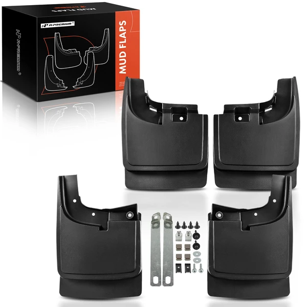 4 Pcs Front & Rear Mud Flaps Splash Guards with Fender Flares for 2017-2018 Ford F-250 Super Duty
