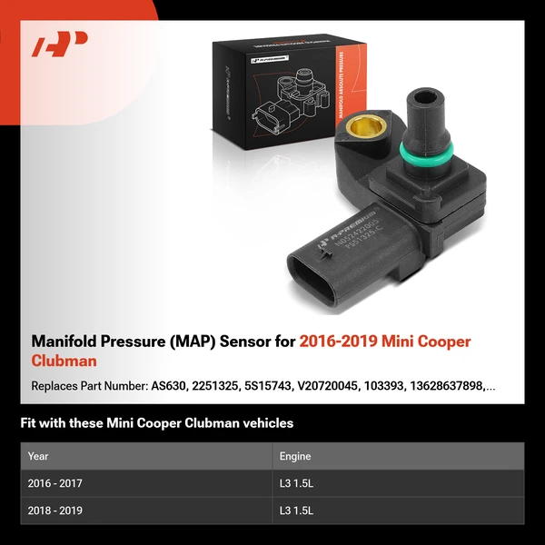 Manifold Pressure (MAP) Sensor for 2016-2019 Mini Cooper Clubman